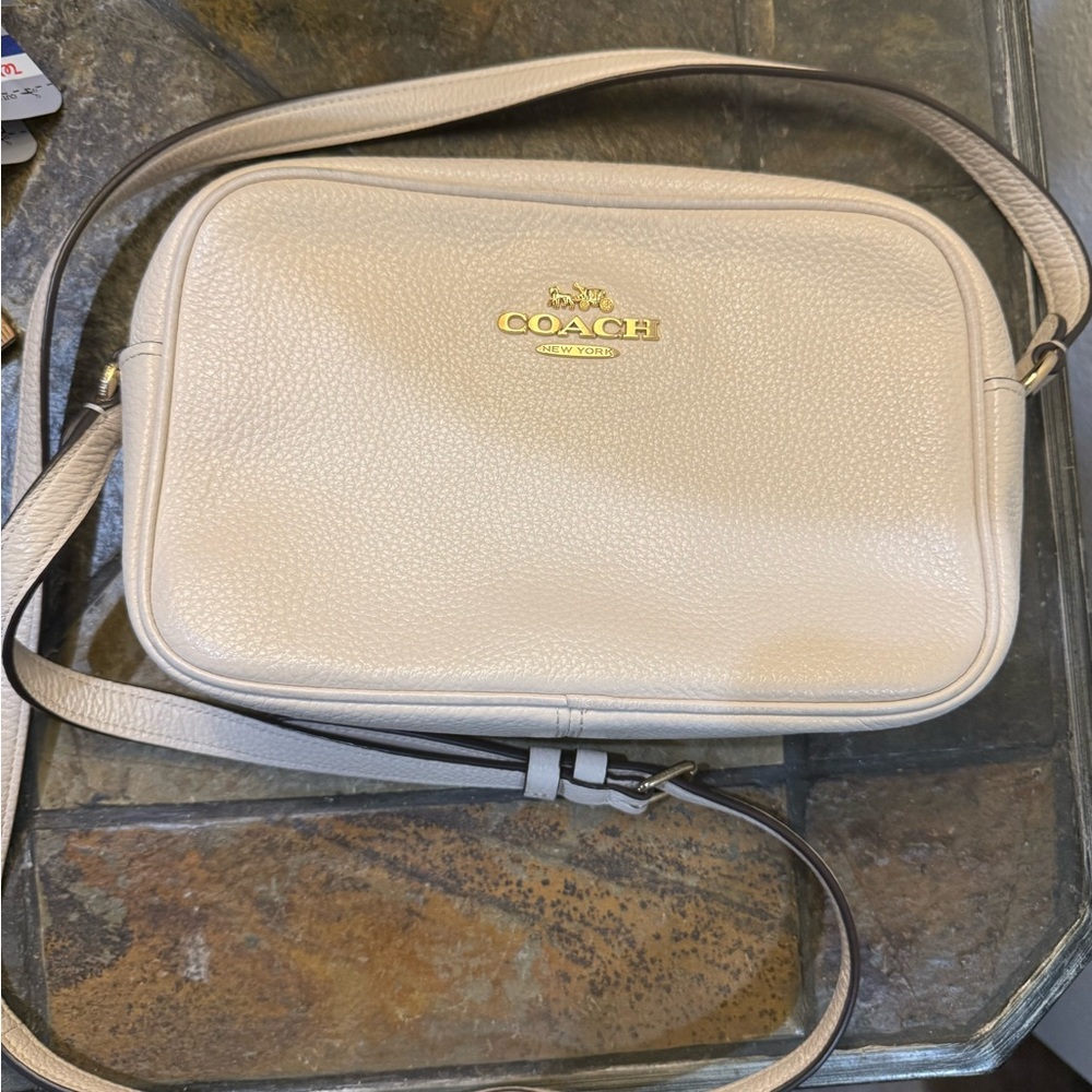 Coach Women's Beige Leather Crossbody Bag